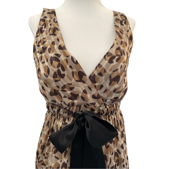 BCBG MAXAZRIA SILK COCKTAIL DRESS.EMPIRE WAIST.ABSTRACT ANIMAL PRINT.SIZE 4 - Picture 2 of 16